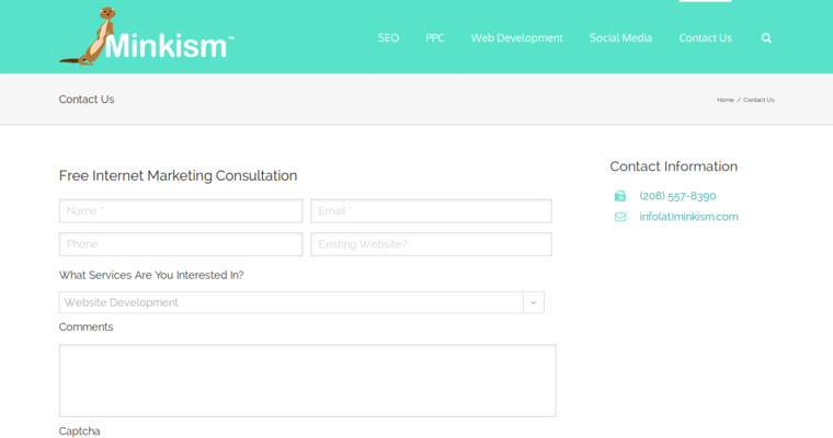 Contact page of #1 Top Pay Per Click Management Business: Minkism