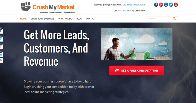 Home page of #2 Best PPC Agency: Crush My Market