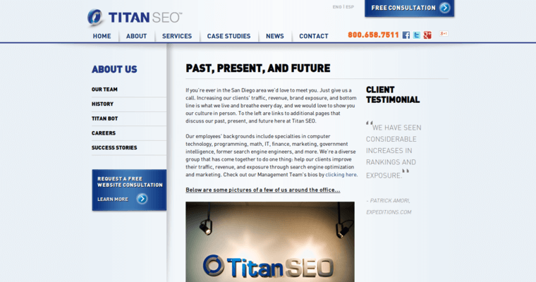 About page of #5 Leading Bing Agency: Titan SEO