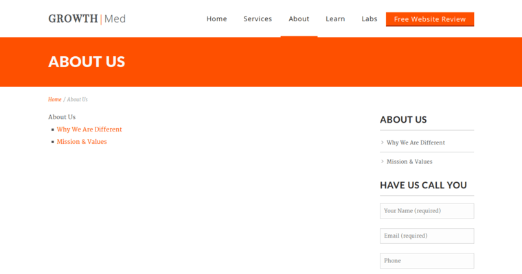 About page of #9 Top Remarketing Pay-Per-Click Company: GrowthMed